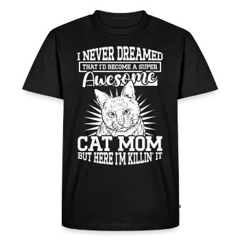 Super Cat Mom Cat Cat Lover - Men's Premium Organic T-Shirt - black - Front - Nico (187cm)