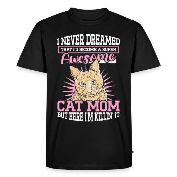 Super Cat Mom Cat Cat Lover - Men's Premium Organic T-Shirt - black - Front - Nico (187cm)
