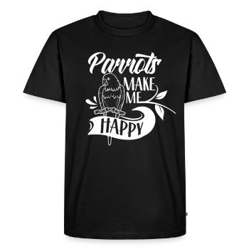 Les perroquets me rendent heureux Perroquet Sweet Animal - T-shirt Premium bio Homme - noir - Devant - Nico (187cm)