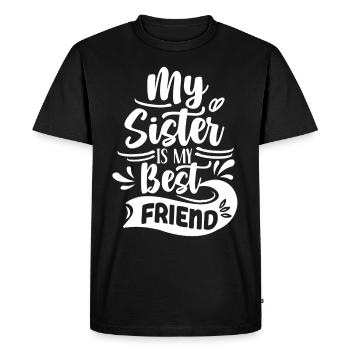 Ma sœur est ma meilleure amie sœurs - T-shirt Premium bio Homme - noir - Devant - Nico (187cm)