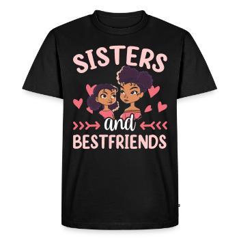 Sisters and Best Friends Friend Sister Team - Men's Premium Organic T-Shirt - black - Front - Nico (187cm)