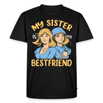 My sister is my best friend sisters - Men's Premium Organic T-Shirt - black - Front - Nico (187cm)