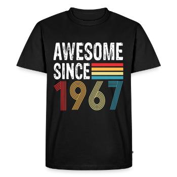 Awesome Since 1967 Birthday 1967 Vintage 1967 - Men's Premium Organic T-Shirt - black - Front - Nico (187cm)