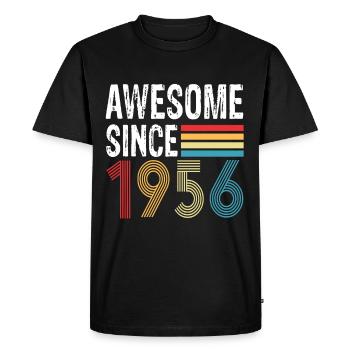 Awesome Since 1956 Birthday 1956 Vintage 1956 - Men's Premium Organic T-Shirt - black - Front - Nico (187cm)