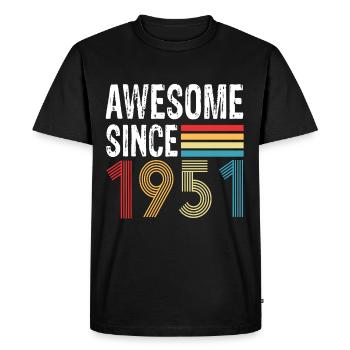 Génial depuis 1951 Anniversaire 1951 Millésime 1951 - T-shirt Premium bio Homme - noir - Devant - Nico (187cm)