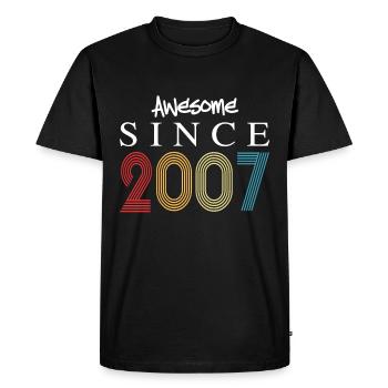 Awesome Since 2007 Birthday 2007 Vintage 2007 - Men's Premium Organic T-Shirt - black - Front - Nico (187cm)