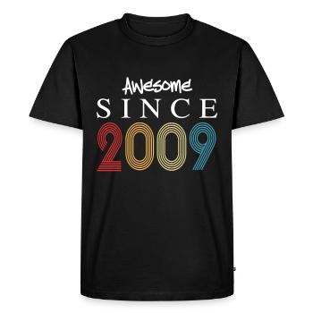 Awesome Since 2009 Birthday 2009 Vintage 2009 - Men's Premium Organic T-Shirt - black - Front - Nico (187cm)