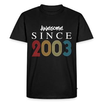 Génial depuis 2003 Anniversaire 2003 Millésime 2003 - T-shirt Premium bio Homme - noir - Devant - Nico (187cm)