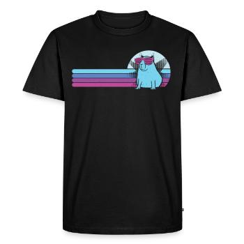 Retro Capybara With Sunglasses Vintage Capibara - Men's Premium Organic T-Shirt - black - Front - Nico (187cm)