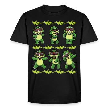 Triceratops Dinosaure Dino Boys Fille - T-shirt Premium bio Homme - noir - Devant - Nico (187cm)