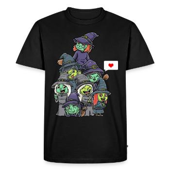 Drôles de sorcières Effrayantes Halloween - T-shirt Premium bio Homme - noir - Devant - Nico (187cm)