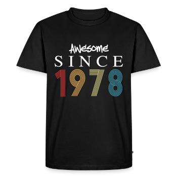 Génial depuis 1979 Anniversaire 1979 Millésime 1979 - T-shirt Premium bio Homme - noir - Devant - Nico (187cm)