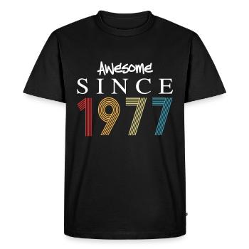 Awesome Since 1977 Birthday 1977 Vintage 1977 - Men's Premium Organic T-Shirt - black - Front - Nico (187cm)