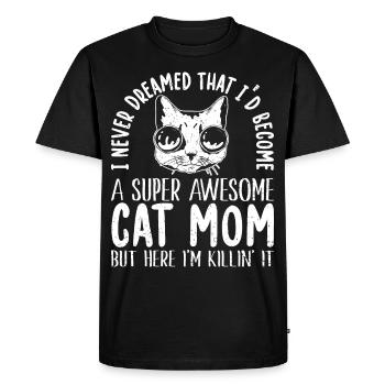 Great cat mom cat cat lover - Men's Premium Organic T-Shirt - black - Front - Nico (187cm)