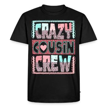 Crazy Cousin Crew - Men's Premium Organic T-Shirt - black - Front - Nico (187cm)