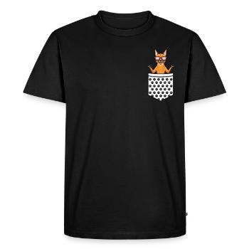 Caracal Cat Desert Lynx Chats en poche avec - T-shirt Premium bio Homme - noir - Devant - Nico (187cm)