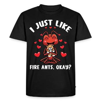 Fourmi de feu avec jouet câlin - T-shirt Premium bio Homme - noir - Devant - Nico (187cm)