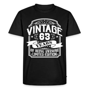 Birthday Vintage 63 years Limited Edition - Men's Premium Organic T-Shirt - black - Front - Nico (187cm)