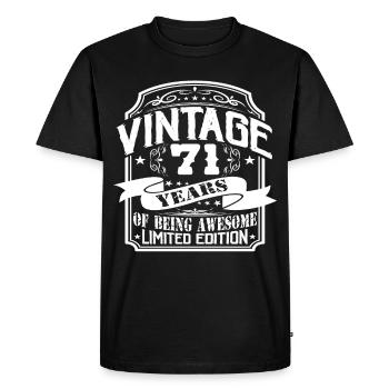 Birthday Vintage 71 Years Limited Edition - Men's Premium Organic T-Shirt - black - Front - Nico (187cm)