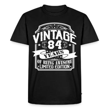 Birthday Vintage 84 Years Limited Edition - Men's Premium Organic T-Shirt - black - Front - Nico (187cm)