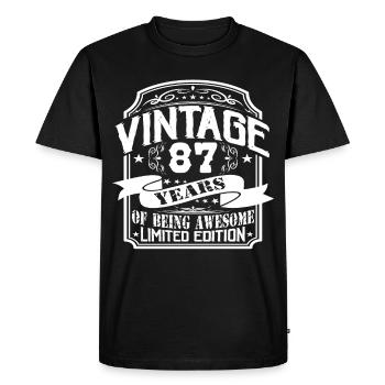 Anniversaire Vintage 87 Ans Édition Limitée - T-shirt Premium bio Homme - noir - Devant - Nico (187cm)