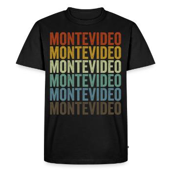 Montevideo Uruguay Retro Vintage - Men's Premium Organic T-Shirt - black - Front - Nico (187cm)