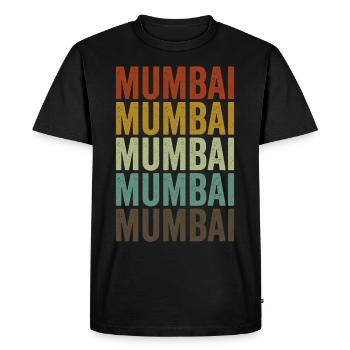 Mumbai India Retro Vintage - Men's Premium Organic T-Shirt - black - Front - Nico (187cm)