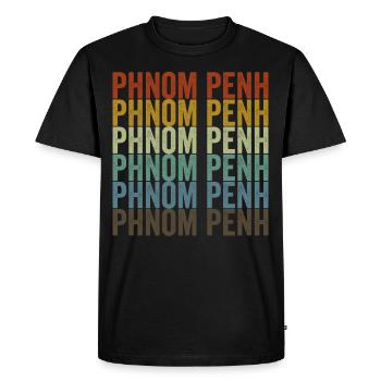 Phnom Penh Cambodia Retro Vintage - Men's Premium Organic T-Shirt - black - Front - Nico (187cm)