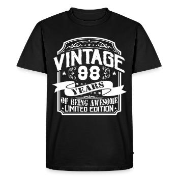 Birthday Vintage 98 Years Limited Edition - Men's Premium Organic T-Shirt - black - Front - Nico (187cm)