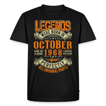 1968 Octobre Anniversaire Légende - T-shirt Premium bio Homme - noir - Devant - Nico (187cm)