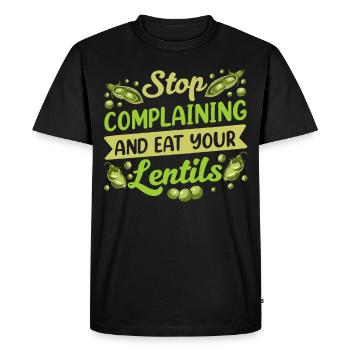 Stop Whining And Eat Your Lens Lens - Men's Premium Organic T-Shirt - black - Front - Nico (187cm)