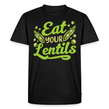 Eat Your Lentils Lentil Soup Food Lentil - Men's Premium Organic T-Shirt - black - Front - Nico (187cm)