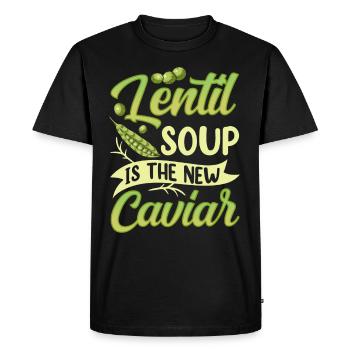 La soupe aux lentilles est la nouvelle lentille de caviar Lentilles - T-shirt Premium bio Homme - noir - Devant - Nico (187cm)