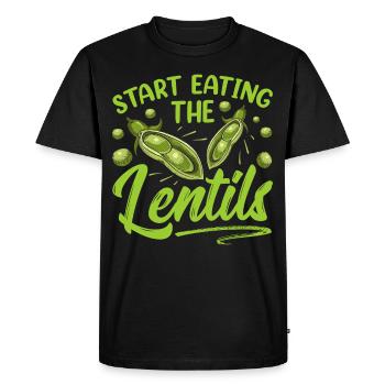Start The Lentils To Eat Lentil Soup - Men's Premium Organic T-Shirt - black - Front - Nico (187cm)
