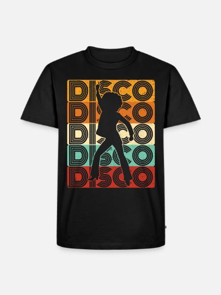 70-talet Disco 80-talet Disco Party Outfit DiscoTheque - Ekologisk premium-T-shirt herr - svart