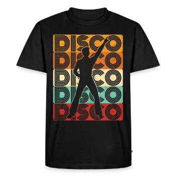 Disco des années 70 80 Disco Party Outfit DiscoTheque - T-shirt Premium bio Homme - noir - Devant - Nico (187cm)