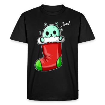 Boo Spirit dans la chaussette de cheminée de Noël - T-shirt Premium bio Homme - noir - Devant - Nico (187cm)