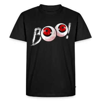 Scary BOO eyeballs For Halloween - Men's Premium Organic T-Shirt - black - Front - Nico (187cm)