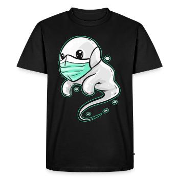 Spirit Ghost portant un masque facial à Halloween - T-shirt Premium bio Homme - noir - Devant - Nico (187cm)