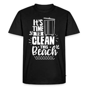 It's time to clean this beach beaches - Men's Premium Organic T-Shirt - black - Front - Nico (187cm)