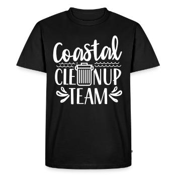 Équipe de nettoyage côtier Plage Nettoyer la plage - T-shirt Premium bio Homme - noir - Devant - Nico (187cm)
