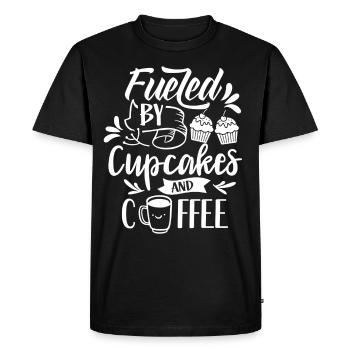 Propulsé par cupcakes et café Cupcake Food - T-shirt Premium bio Homme - noir - Devant - Nico (187cm)