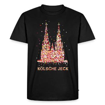 Confettis au cœur du carnaval de Cologne Remplacement des costumes - T-shirt Premium bio Homme - noir - Devant - Nico (187cm)