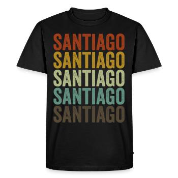 Santiago Chili Rétro Vintage - T-shirt Premium bio Homme - noir - Devant - Nico (187cm)