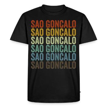 Sao Goncalo Brésil Rétro Vintage - T-shirt Premium bio Homme - noir - Devant - Nico (187cm)