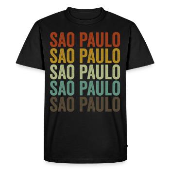 Sao Paulo Brazil Retro Vintage - Men's Premium Organic T-Shirt - black - Front - Nico (187cm)