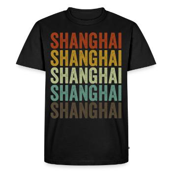 Shanghai Chine Rétro Vintage - T-shirt Premium bio Homme - noir - Devant - Nico (187cm)