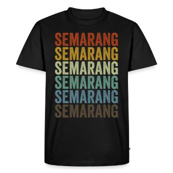 Semarang Indonésie Rétro Vintage - T-shirt Premium bio Homme - noir - Devant - Nico (187cm)