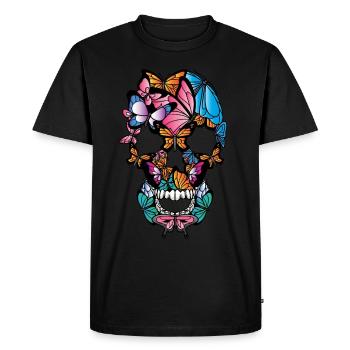Papillons Crâne Crâne - T-shirt Premium bio Homme - noir - Devant - Nico (187cm)