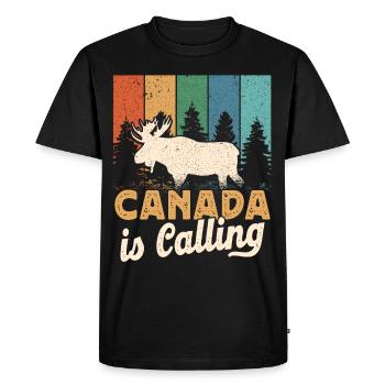 Canada is Calling Canada Lovers Holiday Canadians - Men's Premium Organic T-Shirt - black - Front - Nico (187cm)